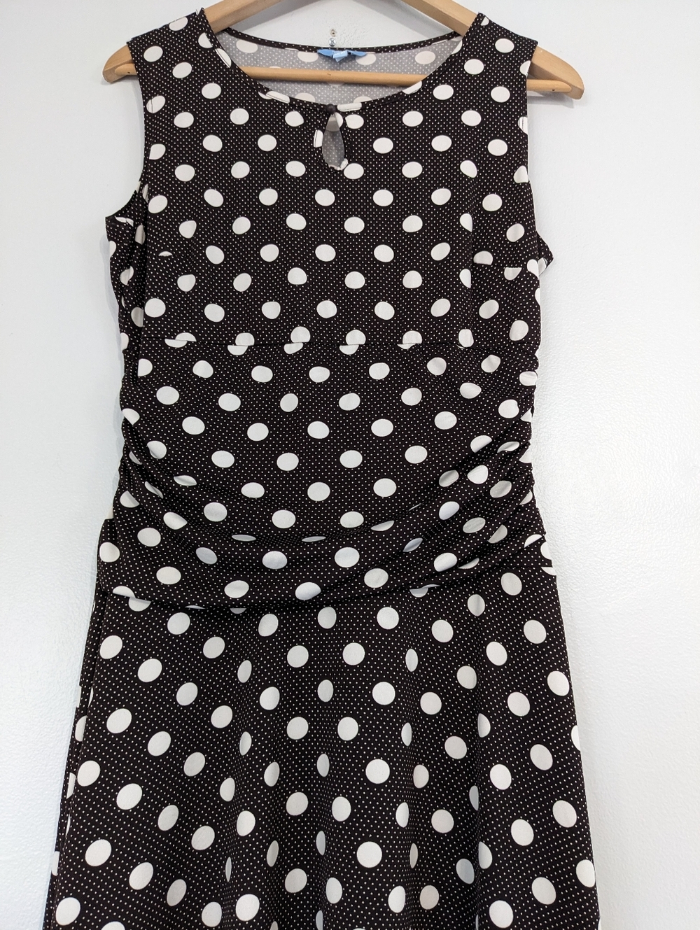 Denver Hayes Dress Dark Brown Women's Medium Maxi Sleeveless Summer Rutched - Picture 2 of 10